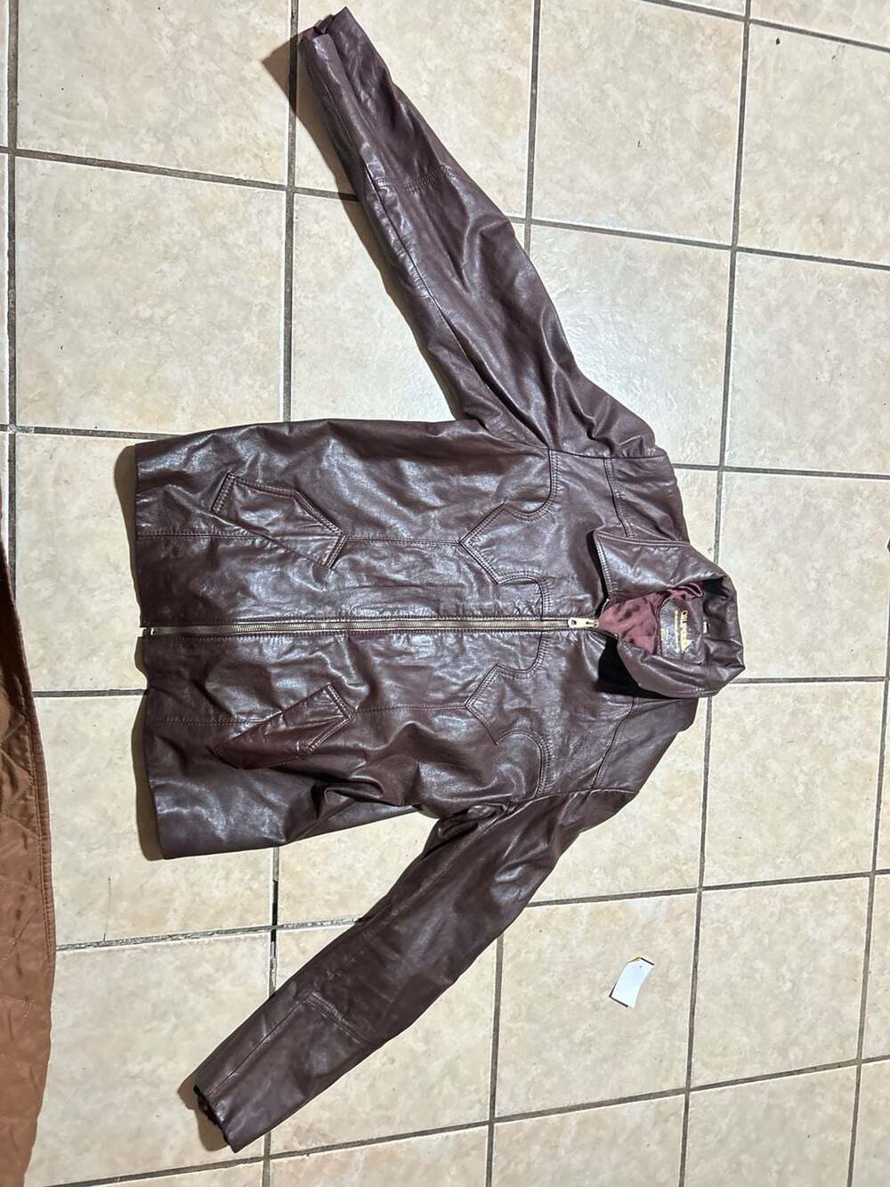 Vintage CALIFORNIAN Brown Genuine Leather Western Moto Jacket